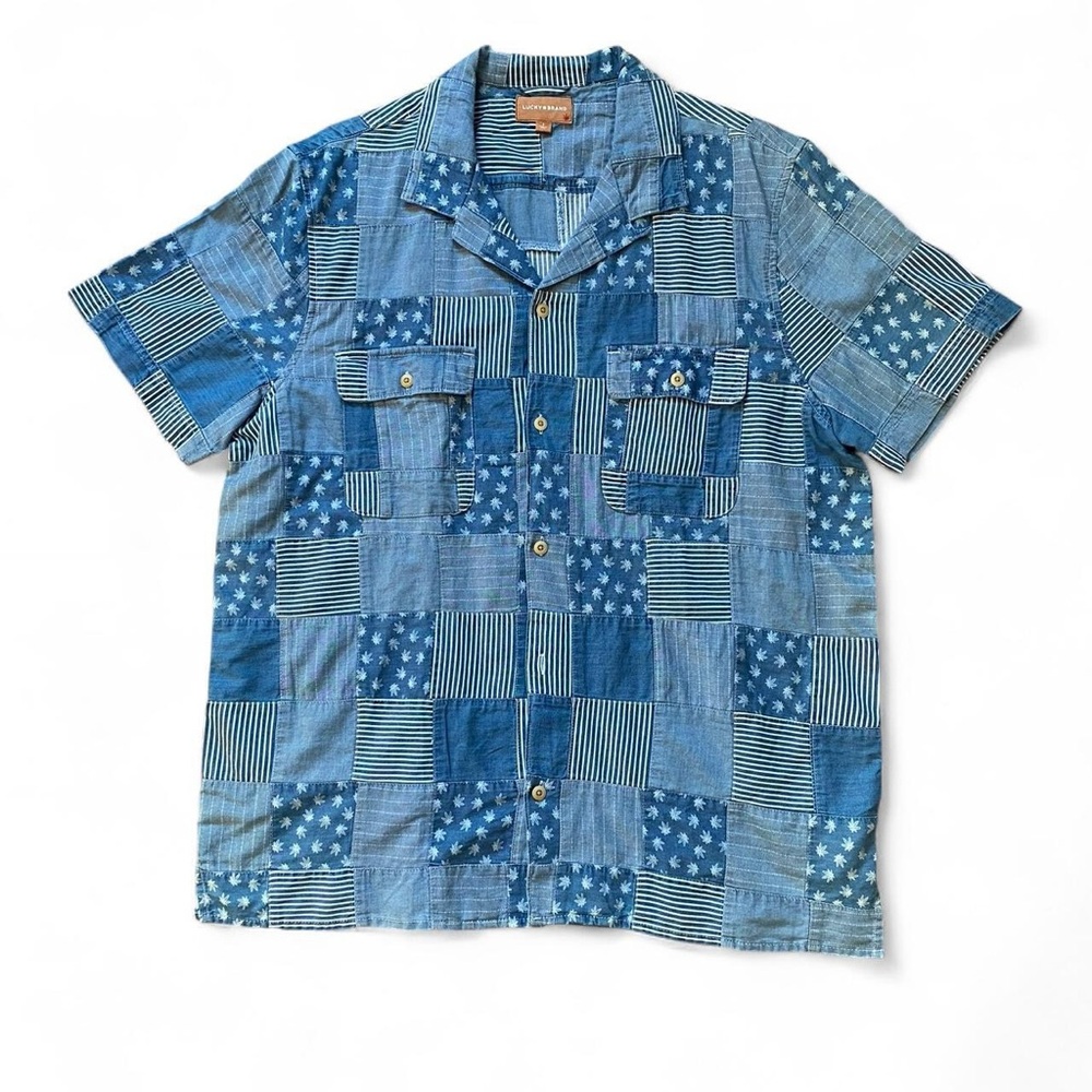 Lucky Brand Men’s weed leaf Collared top